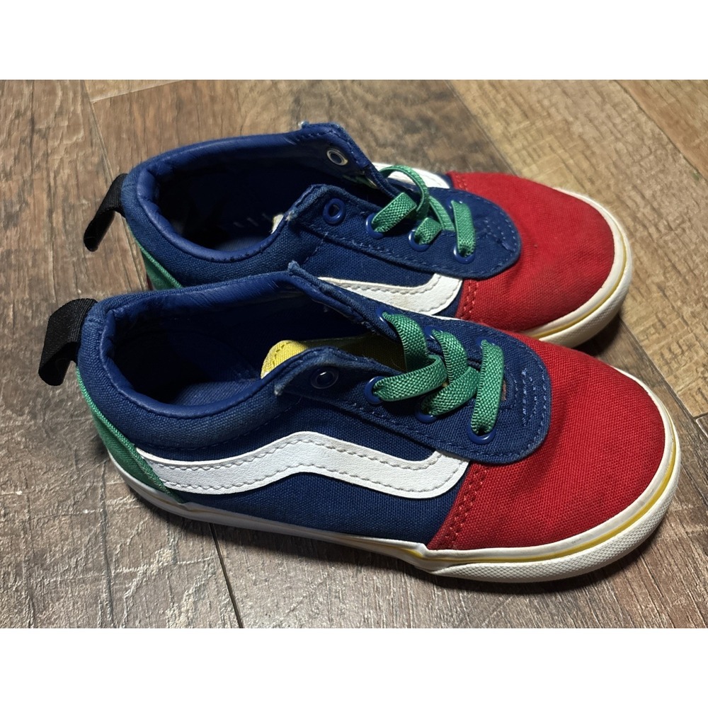 VANS Off The Wall Toddler Sneaker Multicolor Colorblock Suede Canvas Low Top 8